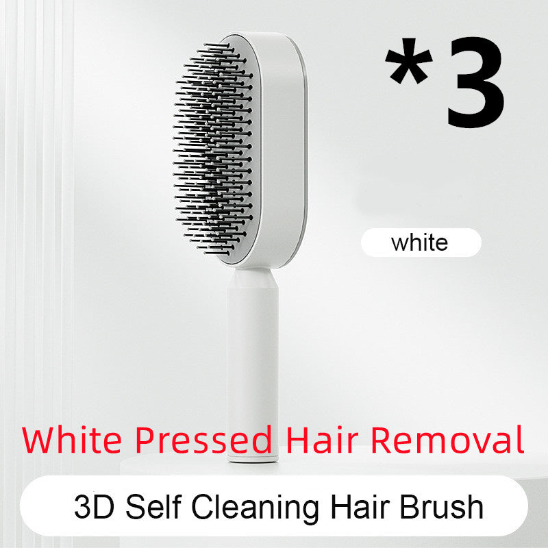 Self Cleaning Hair Brush For Women One-key Cleaning Hair Loss Airbag Massage Scalp Comb Anti-Static Hairbrush - Nordic Beauty