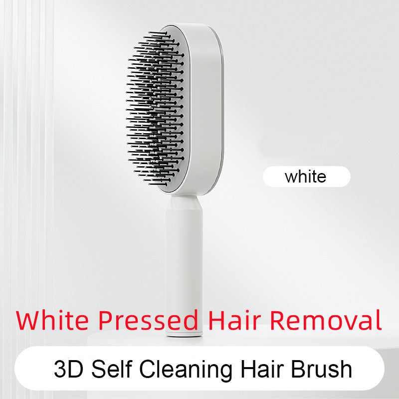 Self Cleaning Hair Brush For Women One-key Cleaning Hair Loss Airbag Massage Scalp Comb Anti-Static Hairbrush - Nordic Beauty