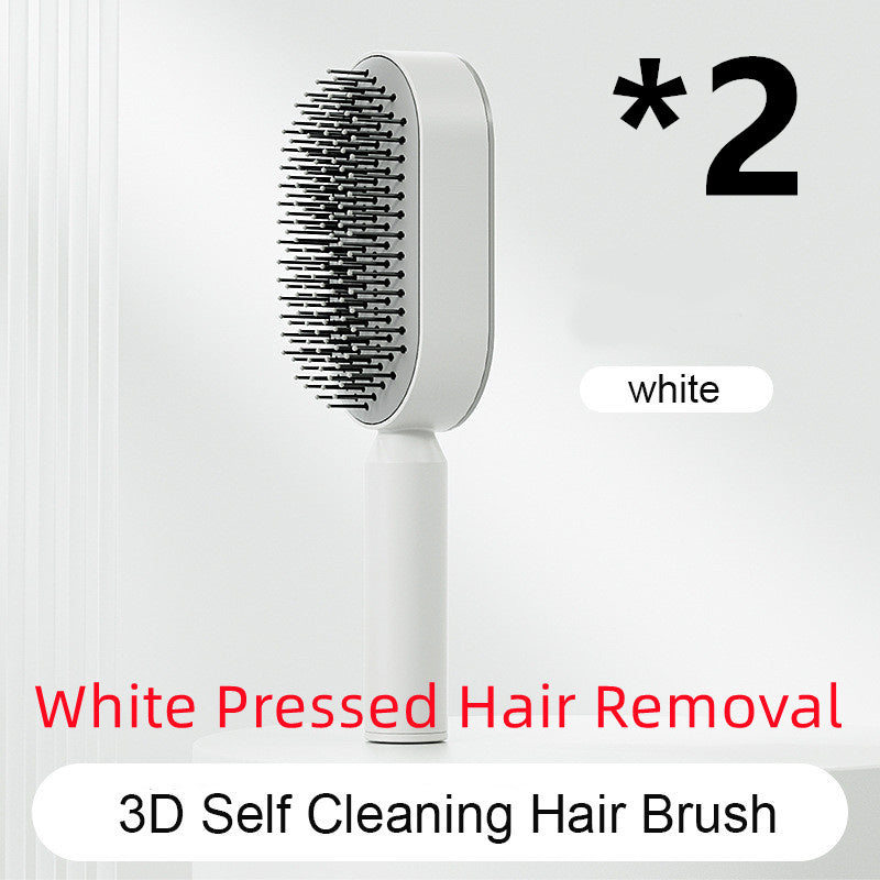 Self Cleaning Hair Brush For Women One-key Cleaning Hair Loss Airbag Massage Scalp Comb Anti-Static Hairbrush - Nordic Beauty