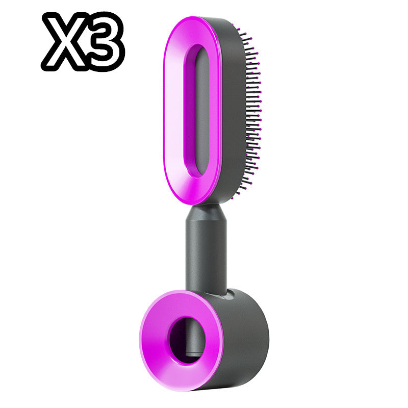 Self Cleaning Hair Brush For Women One-key Cleaning Hair Loss Airbag Massage Scalp Comb Anti-Static Hairbrush - Nordic Beauty