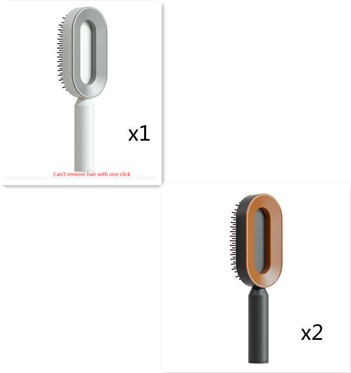 Self Cleaning Hair Brush For Women One-key Cleaning Hair Loss Airbag Massage Scalp Comb Anti-Static Hairbrush - Nordic Beauty