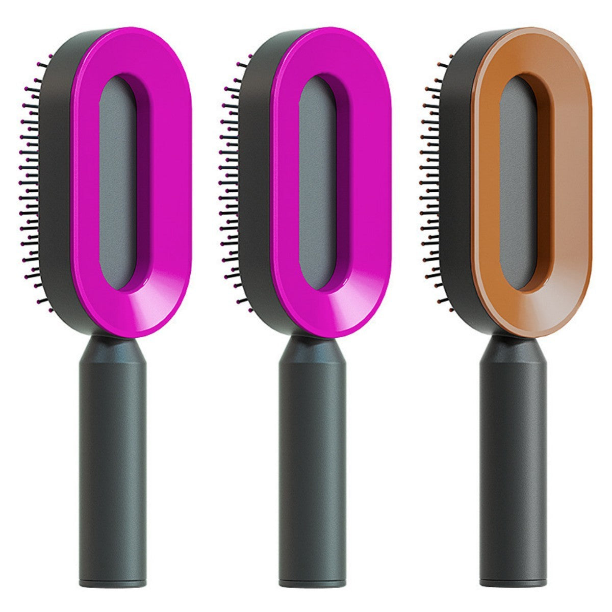 Self Cleaning Hair Brush For Women One-key Cleaning Hair Loss Airbag Massage Scalp Comb Anti-Static Hairbrush - Nordic Beauty