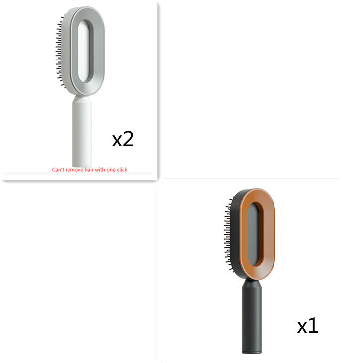 Self Cleaning Hair Brush For Women One-key Cleaning Hair Loss Airbag Massage Scalp Comb Anti-Static Hairbrush - Nordic Beauty