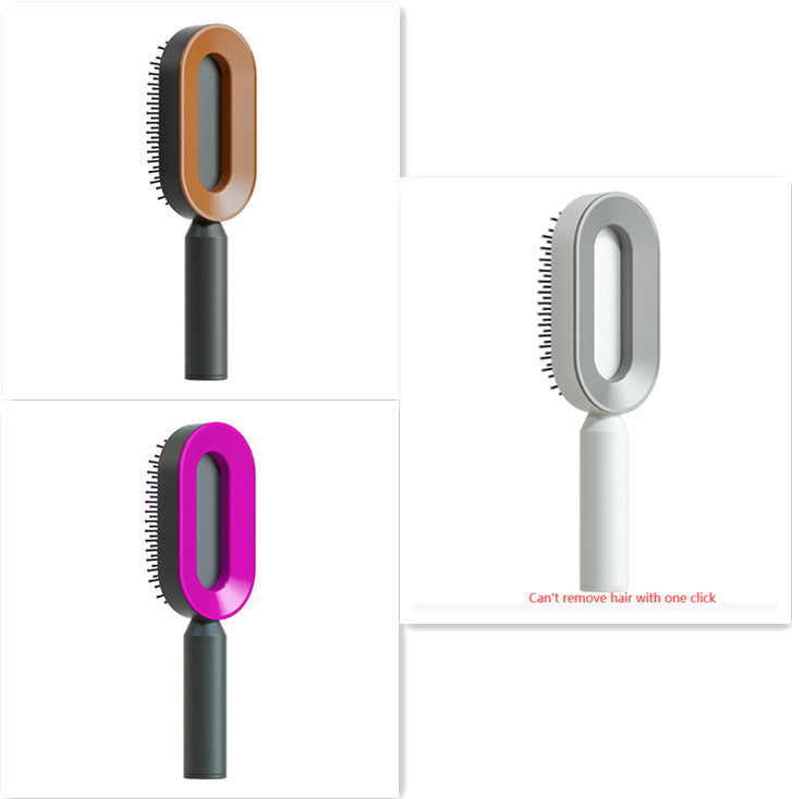 Self Cleaning Hair Brush For Women One-key Cleaning Hair Loss Airbag Massage Scalp Comb Anti-Static Hairbrush - Nordic Beauty