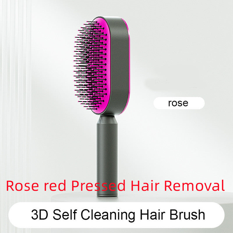 Self Cleaning Hair Brush For Women One-key Cleaning Hair Loss Airbag Massage Scalp Comb Anti-Static Hairbrush - Nordic Beauty