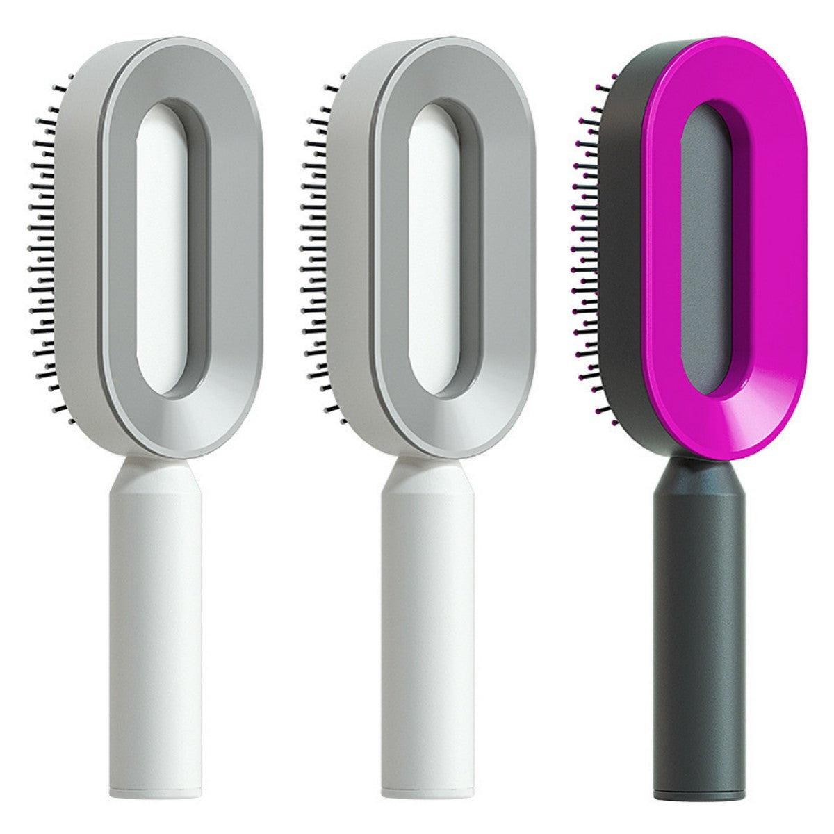 Self Cleaning Hair Brush For Women One-key Cleaning Hair Loss Airbag Massage Scalp Comb Anti-Static Hairbrush - Nordic Beauty