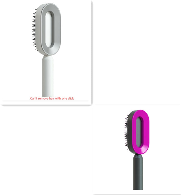 Self Cleaning Hair Brush For Women One-key Cleaning Hair Loss Airbag Massage Scalp Comb Anti-Static Hairbrush - Nordic Beauty