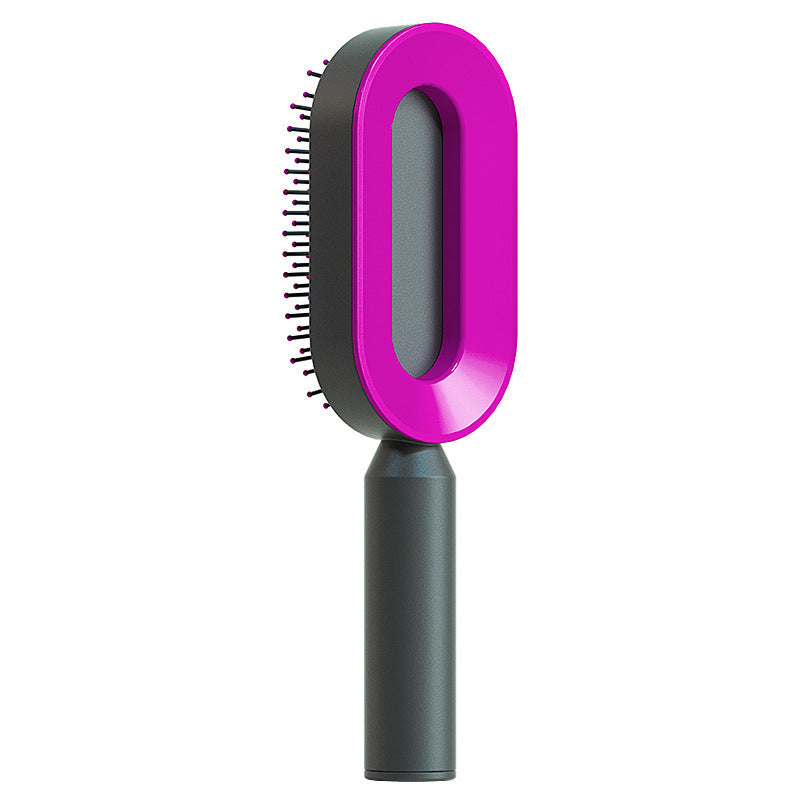 Self Cleaning Hair Brush For Women One-key Cleaning Hair Loss Airbag Massage Scalp Comb Anti-Static Hairbrush - Nordic Beauty